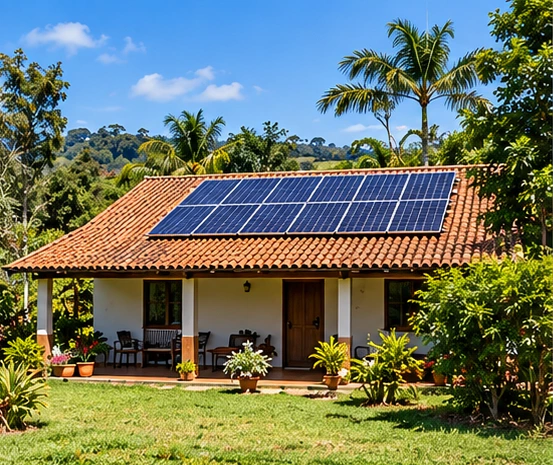 Energia solar rural: cena conceitual de referência